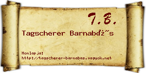Tagscherer Barnabás névjegykártya